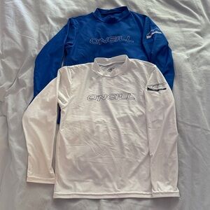 O'Neill Kid’s Long Sleeve Blue and White Rash Guards/Swim Shirts
